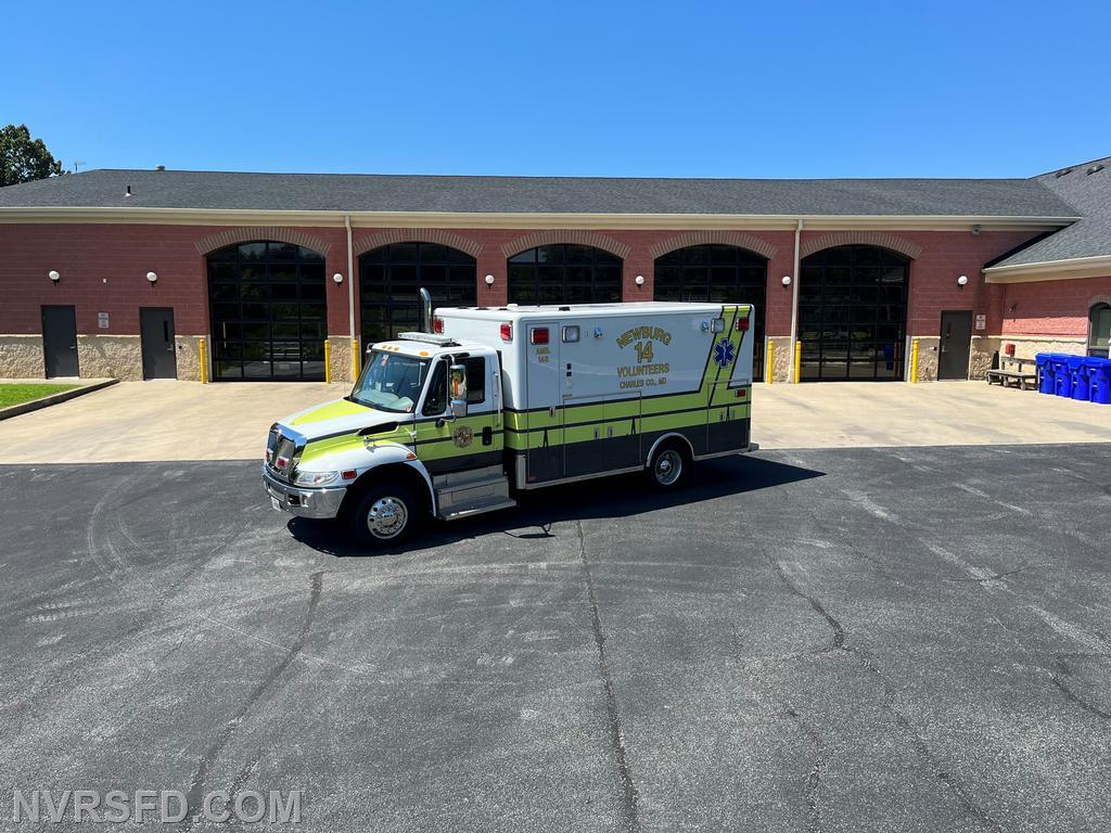 Ambulance 148 is a 2014 International. Ambulance 148 is a BLS (Basic Life Support) ambulance.