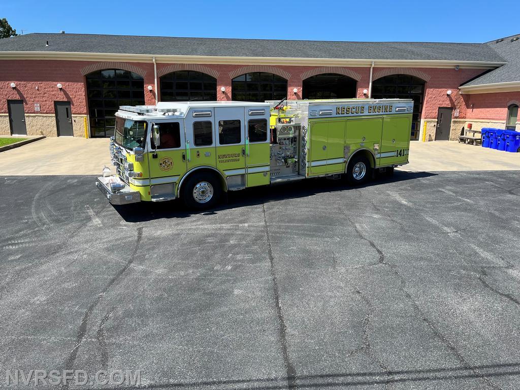 Rescue Engine 14,
2018 Pierce Enforcer,
500 gallon tank,
1250 gpm Waterous pump, 
Rescue Engine 14 is equipped with a large compliment of TNT rescue tools; as well as other stabilization equipment and other varying rescue equipment.